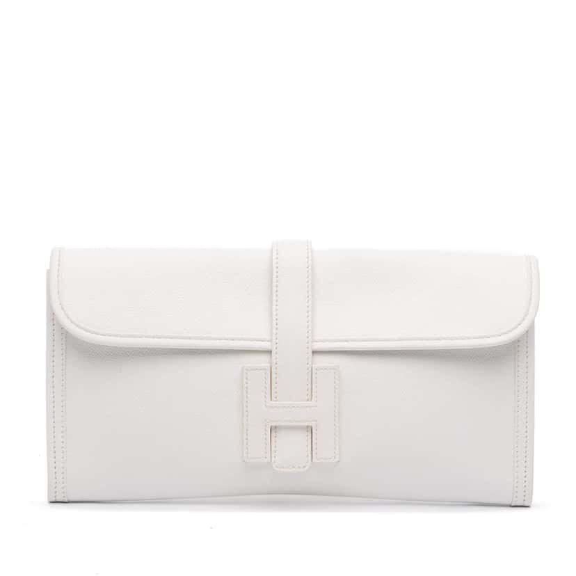 Hermès Epsom Jige Elan 29 White Leather Good condition - Front View