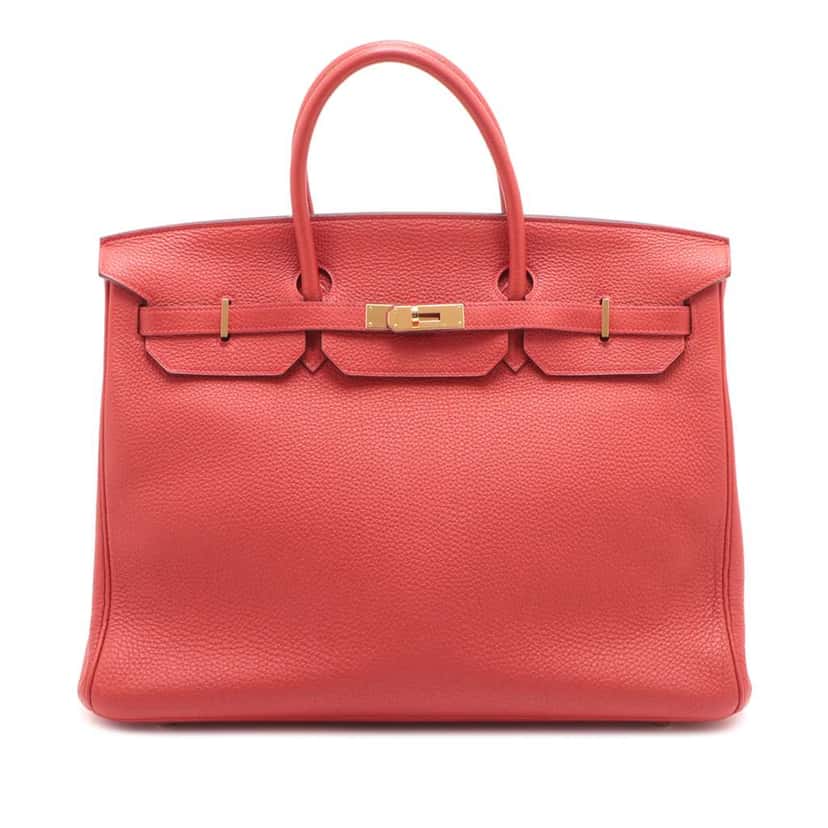 Hermès Togo Birkin Retourne 40 Red Leather Good condition - Front View