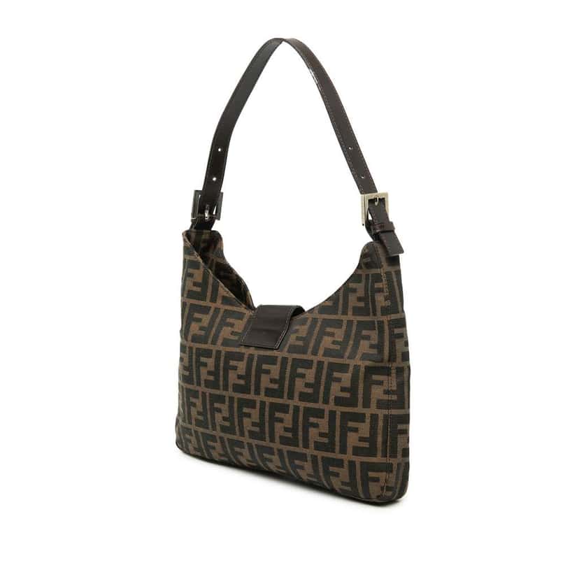 Fendi Zucca Canvas Shoulder Bag Brown Canvas Good condition - Back View