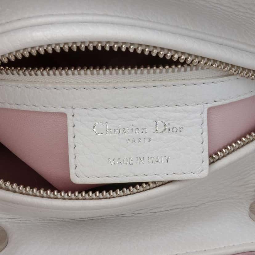 Dior Medium Deerskin Floral Printed Lady Dior White Leather Good condition - Box View