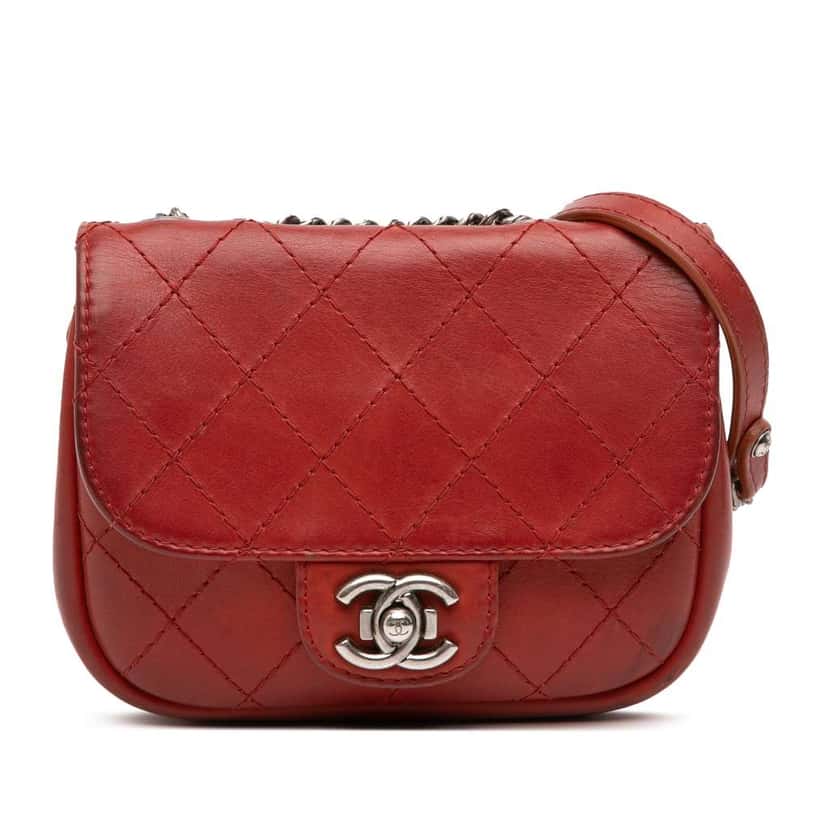 Chanel Paris Dallas Goatskin Wild Stitch Flap Red Leather Very good condition - Front View