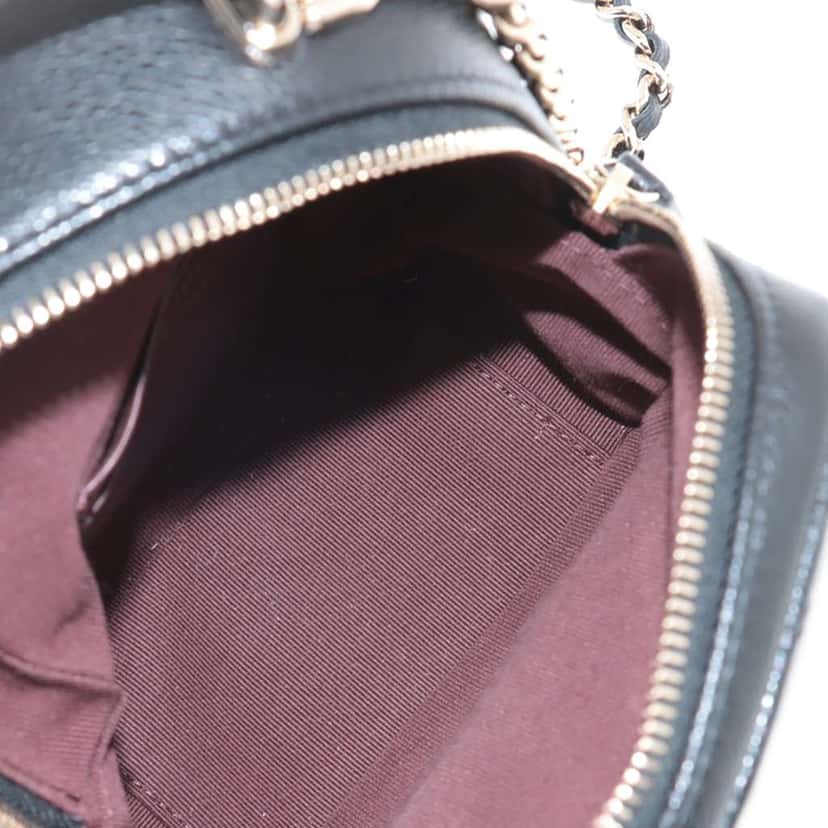 Chanel Mini CC Quilted Caviar Backpack Black Leather Very good condition - Inside View