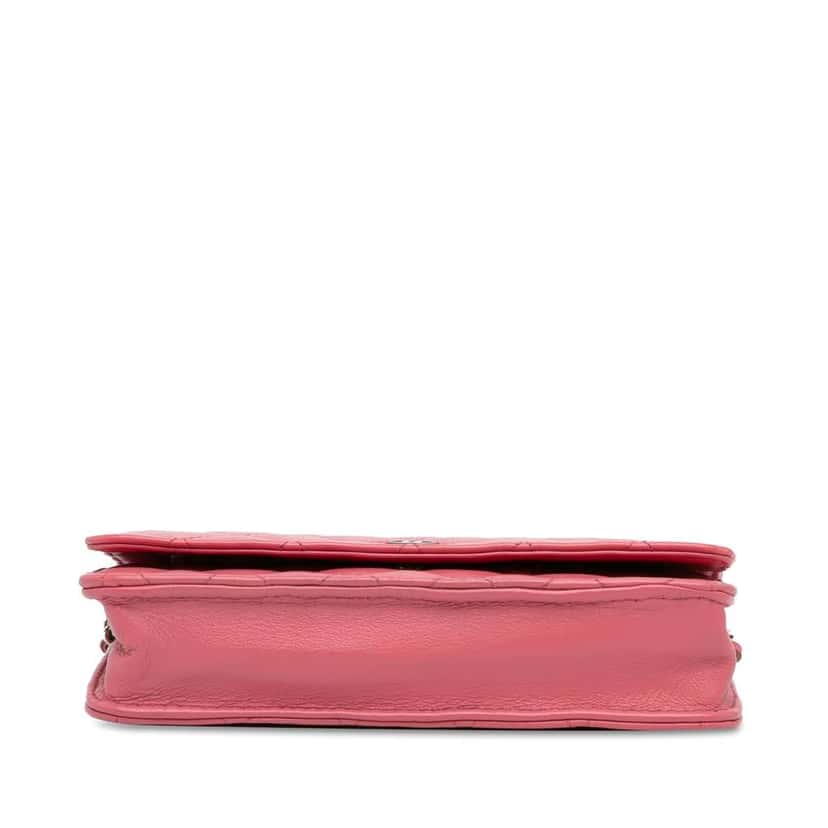 Chanel Classic Lambskin Wallet on Chain Pink Leather Good condition - Box View