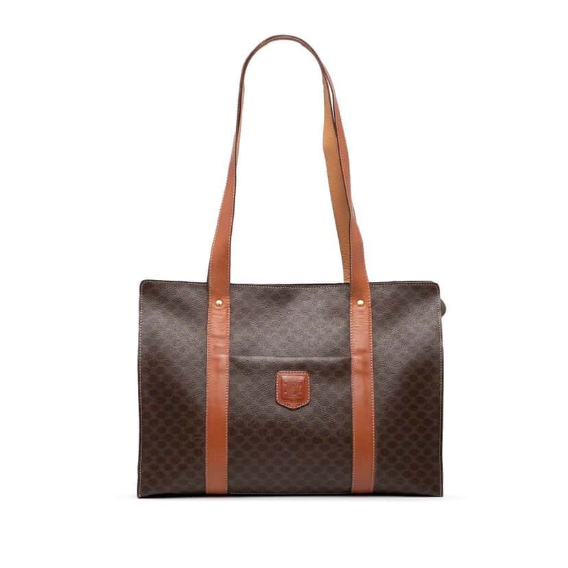 Celine Macadam Coated Canvas Tote Brown Canvas Good condition - Front View