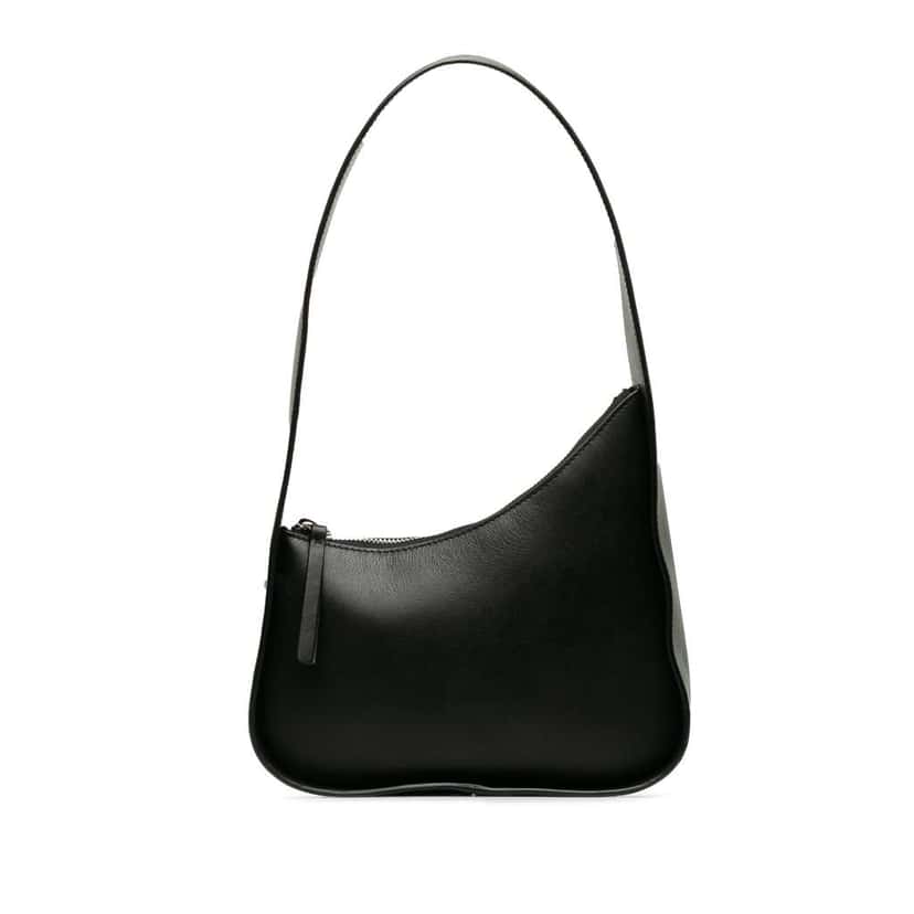 The Row Leather Half Moon Shoulder Bag Black Leather Good condition - Front View