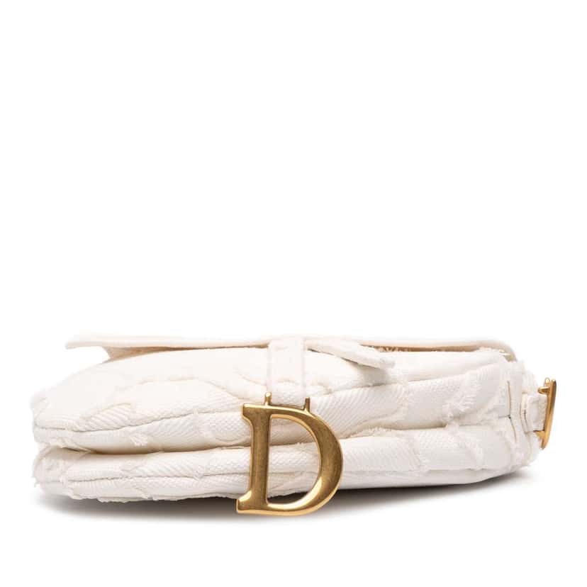 Dior Canvas Embroidered Camouflage Saddle Bag White Canvas Good condition - Inside View