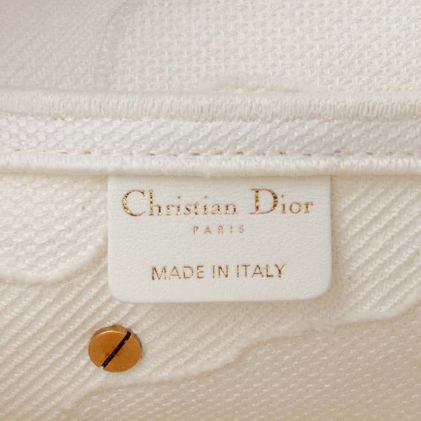 Dior Canvas Embroidered Camouflage Saddle Bag White Canvas Good condition - Box View