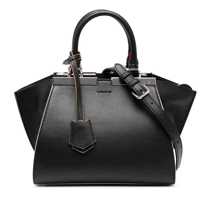 Fendi Mini Calfskin 3Jours Satchel Black Leather Good condition - Front View