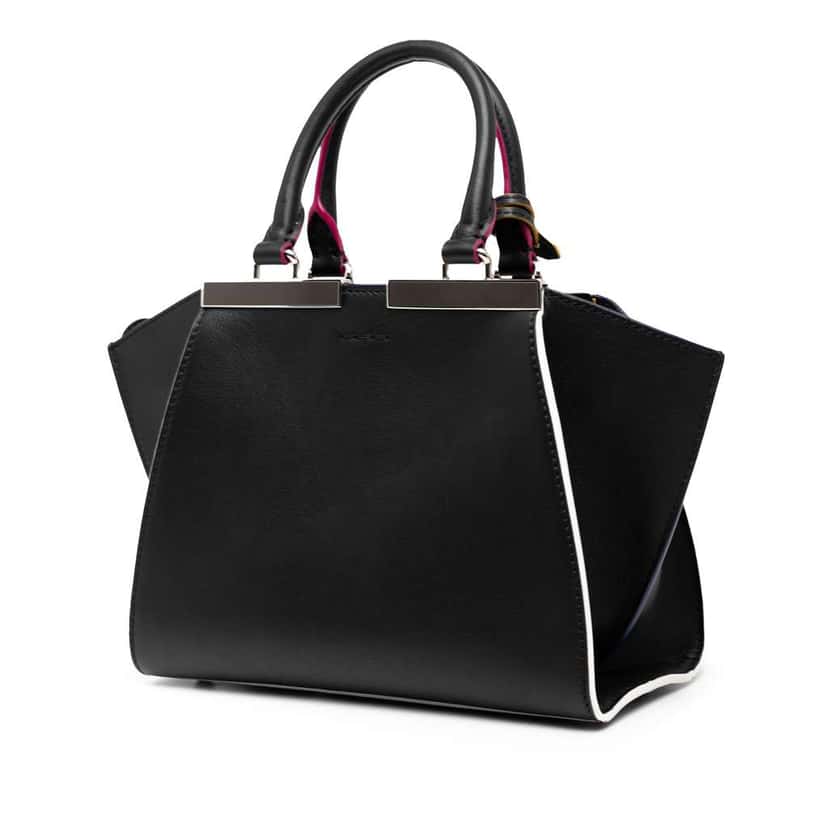 Fendi Mini Calfskin 3Jours Satchel Black Leather Good condition - Back View