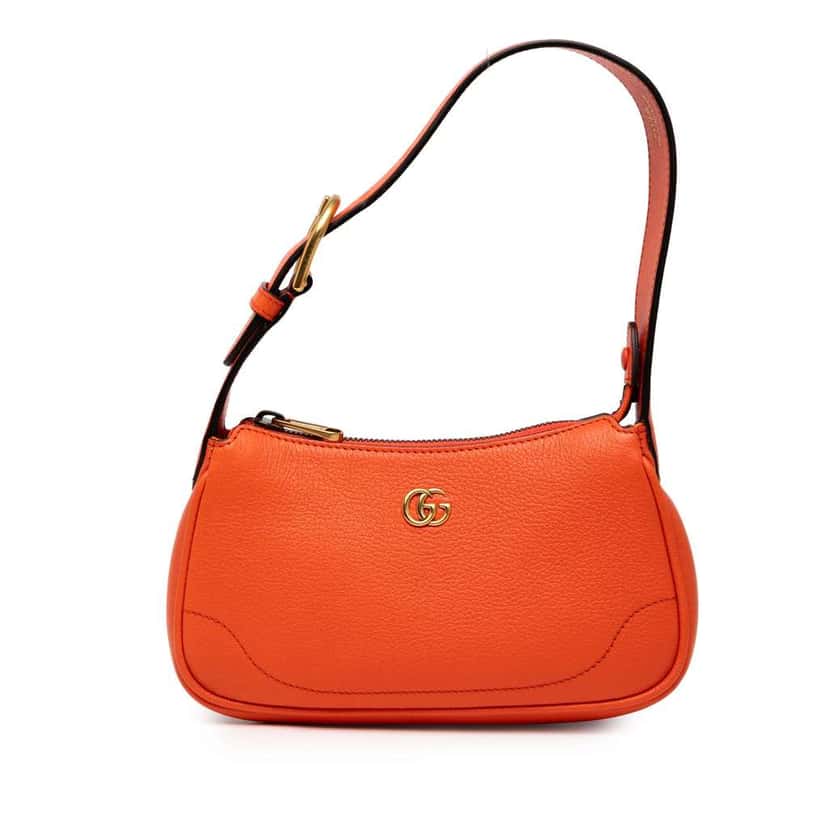 Gucci Mini Leather Aphrodite Shoulder Bag Orange Leather Good condition - Front View