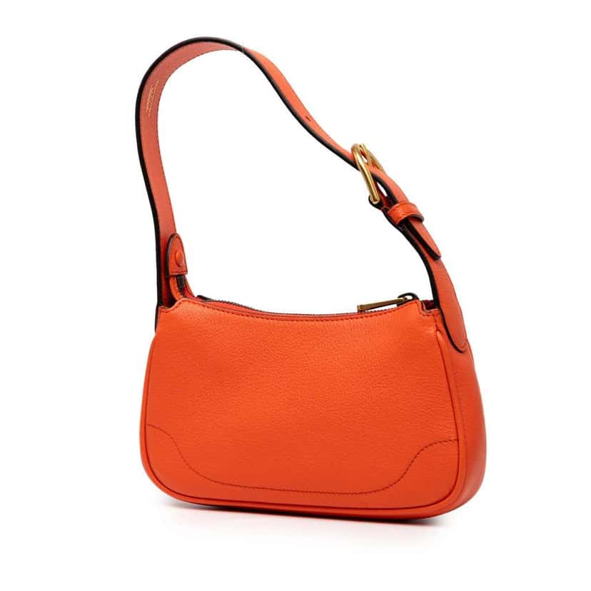 Gucci Mini Leather Aphrodite Shoulder Bag Orange Leather Good condition - Back View