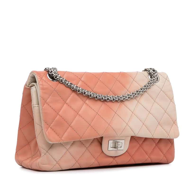Chanel Ombre Reissue 225 Double Flap Orange Leather Very good condition - Back View