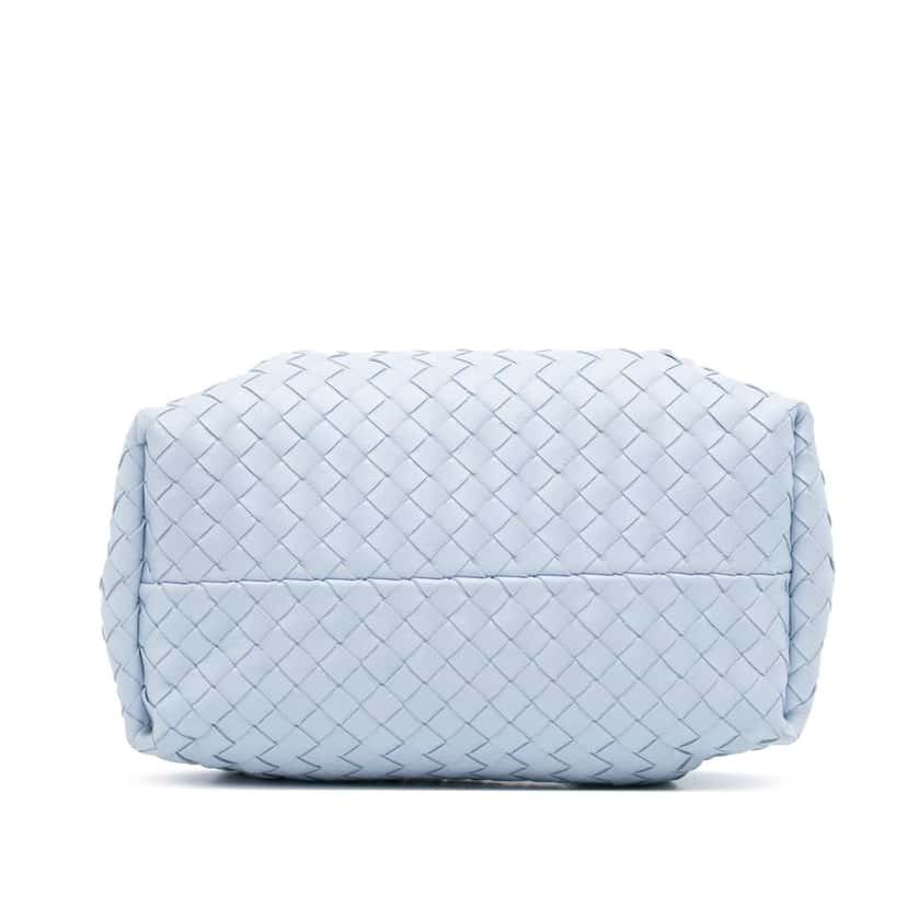 Bottega Veneta Small Calfskin Intrecciato Pinacoteca Tote Blue Leather Good condition - Inside View