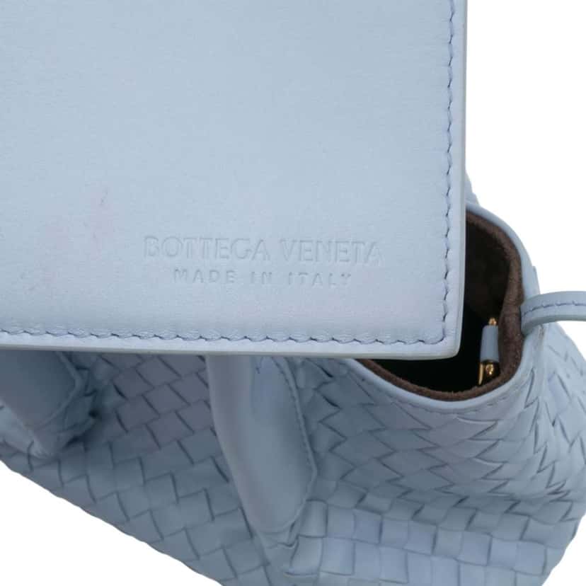 Bottega Veneta Small Calfskin Intrecciato Pinacoteca Tote Blue Leather Good condition - Box View