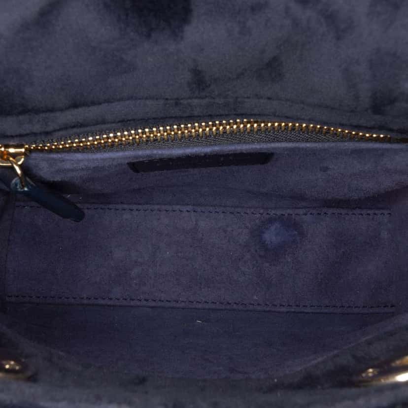 Dior Mini Velvet Cannage Lady Dior Blue Velvet Good condition - Model View