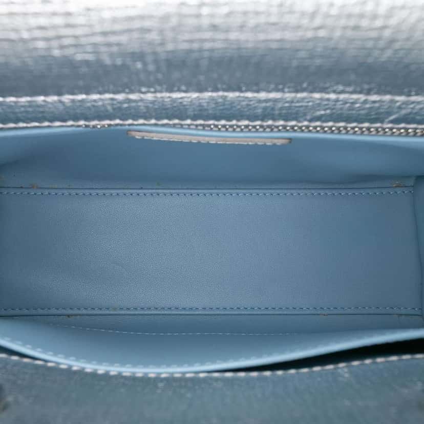 Dior Small Metallic Grained Calfskin Cannage My ABCDior Lady Dior Silver Leather Good condition - Model View