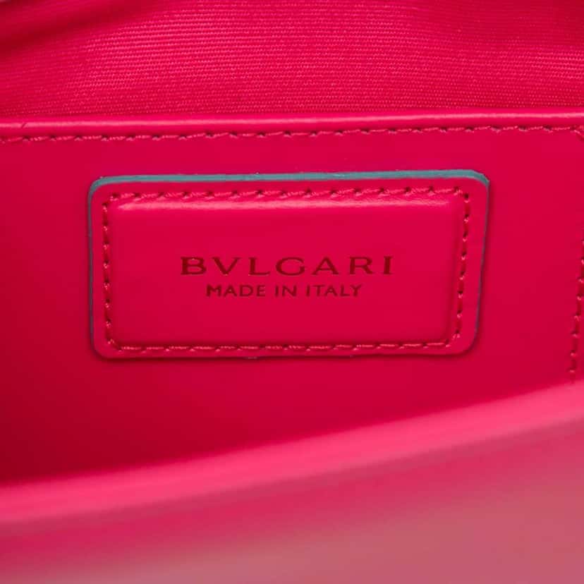 Bvlgari Small Leather Square Serpenti Forever Chain Crossbody Pink Leather Good condition - Box View