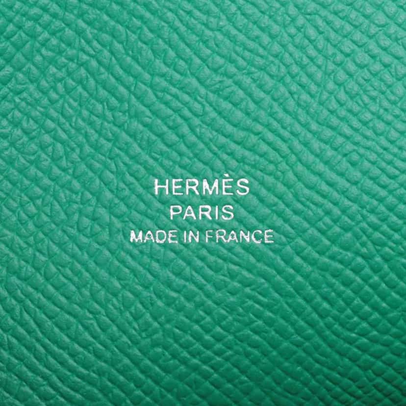Hermès Epsom Hermesnap Wallet On Strap Green Leather Very good condition - Model View