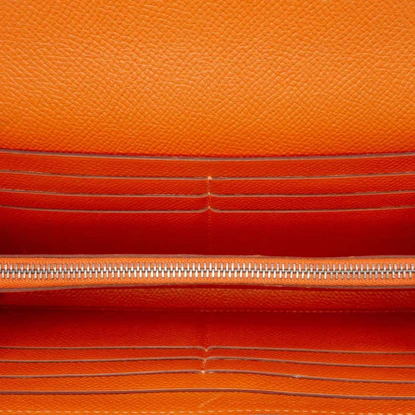 Hermès Epsom Kelly Longue Wallet Orange Leather Very good condition - Model View