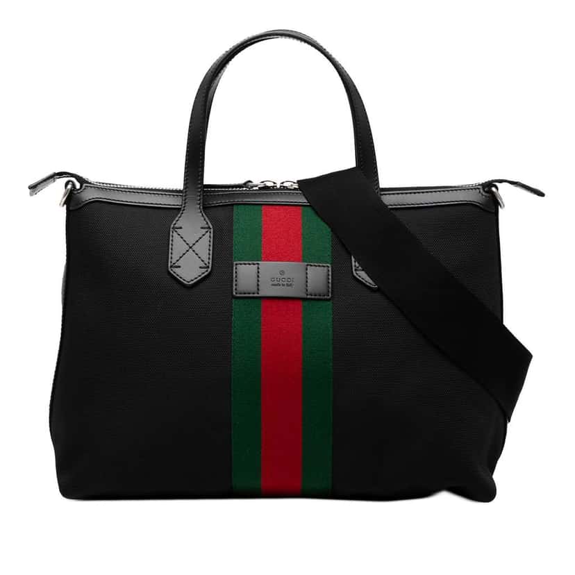 Gucci Techno Canvas Web Satchel Black Canvas Good condition - Front View