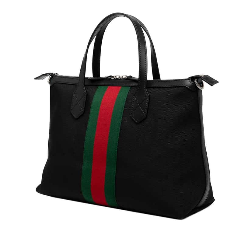 Gucci Techno Canvas Web Satchel Black Canvas Good condition - Back View