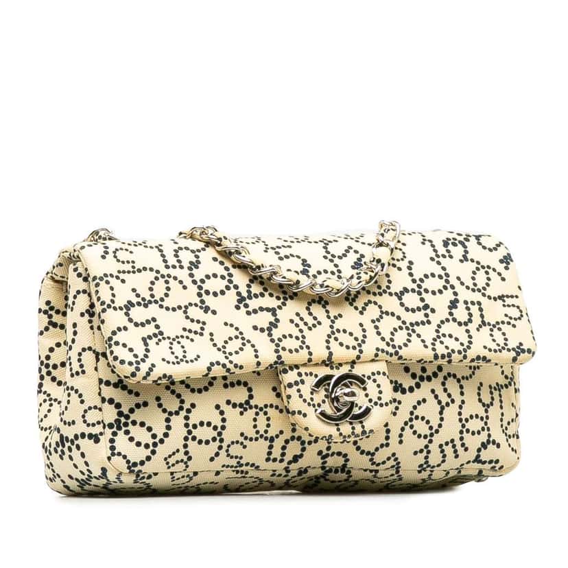 Chanel CC No.5 Canvas Flap Bag Brown Canvas Good condition - Back View