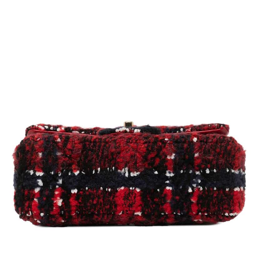 Chanel Mini Rectangular Classic Tweed Single Flap Red Tweed Good condition - Inside View