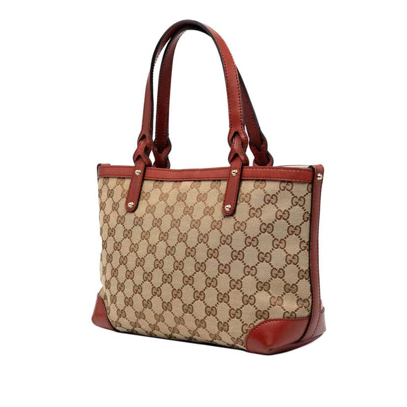 Gucci GG Canvas Craft Tote Brown Canvas Good condition - Back View