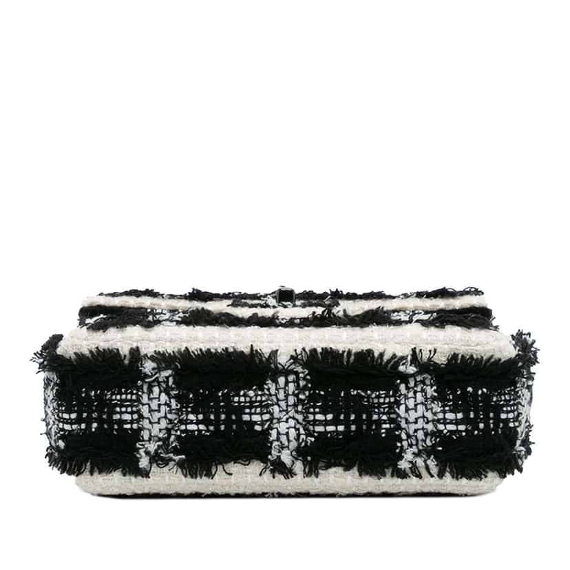 Chanel Mini Rectangular Classic Tweed Tartan Single Flap Black Tweed Good condition - Inside View