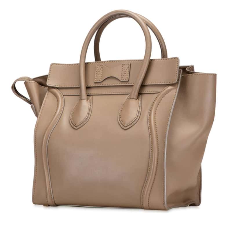Celine Mini Smooth Calfskin Luggage Tote Brown Leather Good condition - Back View