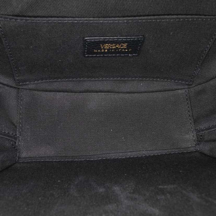 Versace Grainy Calfskin Virtus V Camera Bag Black Leather Good condition - Model View