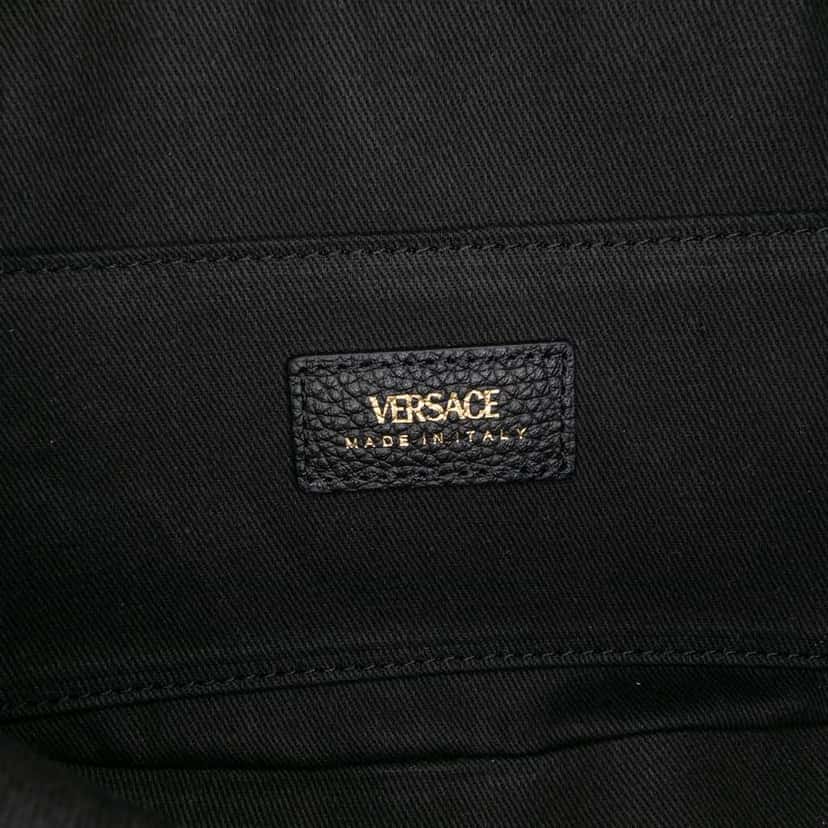 Versace Grainy Calfskin Virtus V Camera Bag Black Leather Good condition - Box View