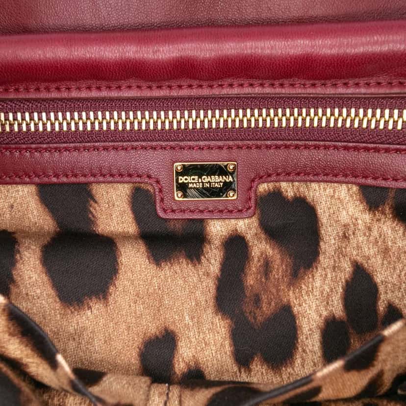 Dolce & Gabbana Raffia Crochet Sicilian Cart Miss Sicily Satchel Red Good condition - Box View