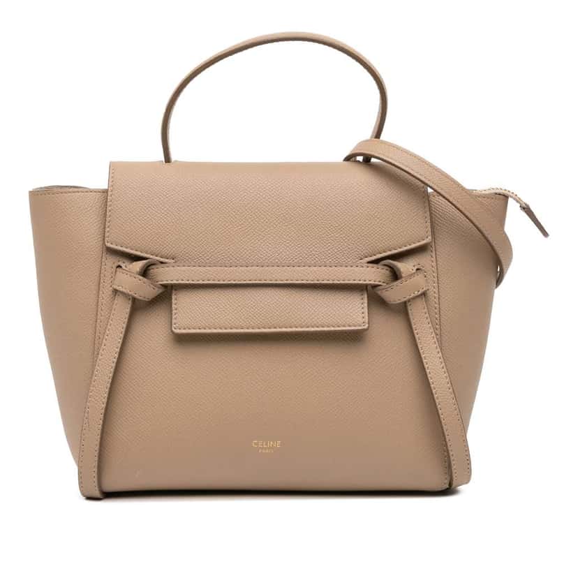 Celine Nano Grained Calfskin Belt Bag Brown Leather Good condition - Front View