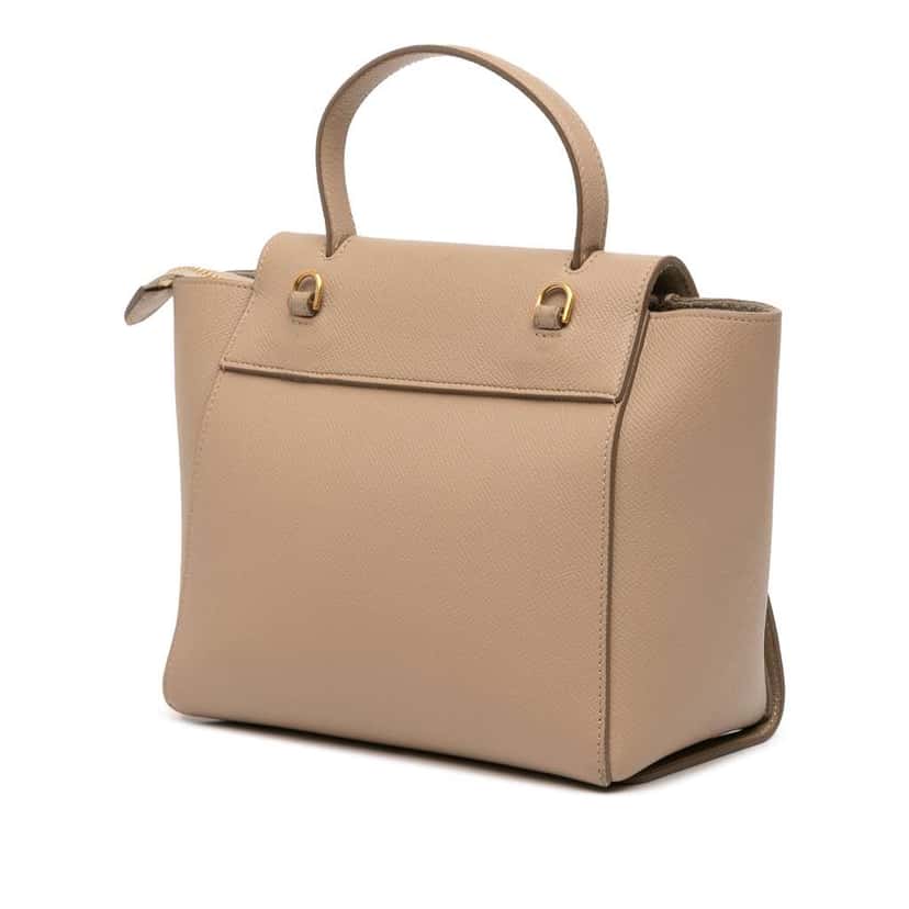 Celine Nano Grained Calfskin Belt Bag Brown Leather Good condition - Back View