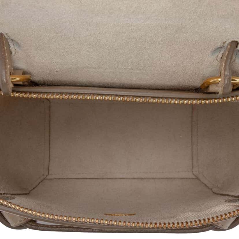 Celine Nano Grained Calfskin Belt Bag Brown Leather Good condition - Model View