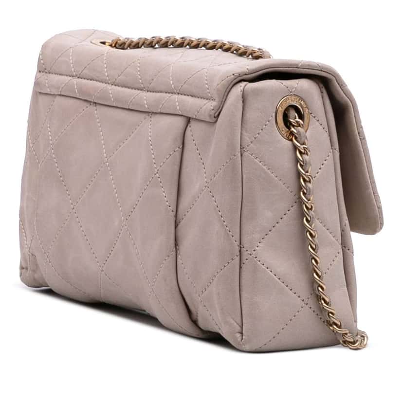 Chanel Small Aged Calfskin Chic Quilt Flap Brown Leather Good condition - Back View