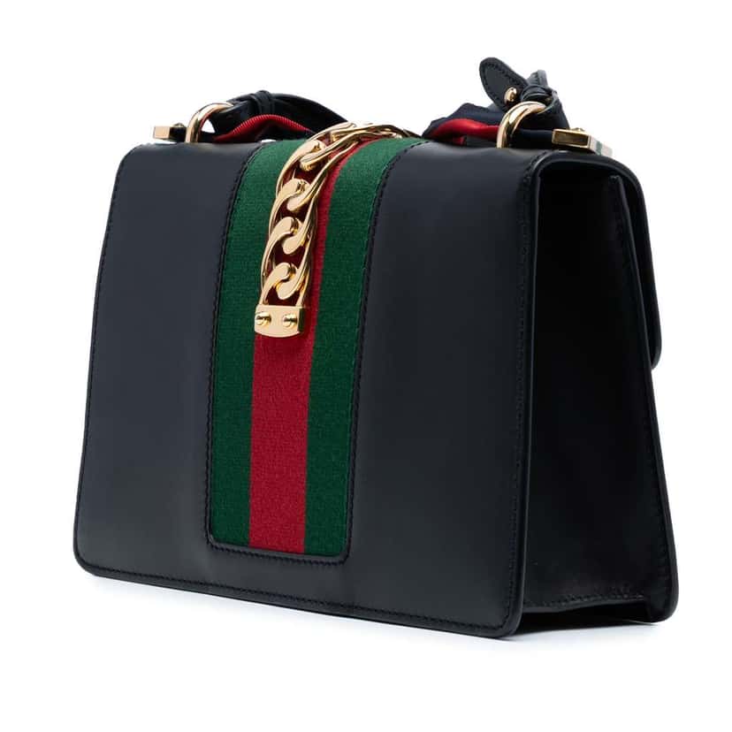 Gucci Small Leather Sylvie Satchel Black Leather Good condition - Back View
