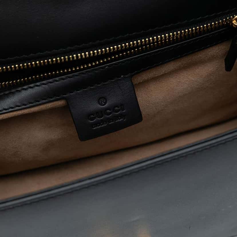 Gucci Small Leather Sylvie Satchel Black Leather Good condition - Box View