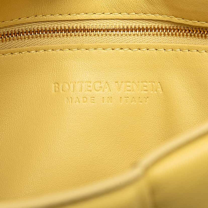 Bottega Veneta Nappa Intrecciato Padded Chain Cassette Satchel Yellow Leather Good condition - Box View