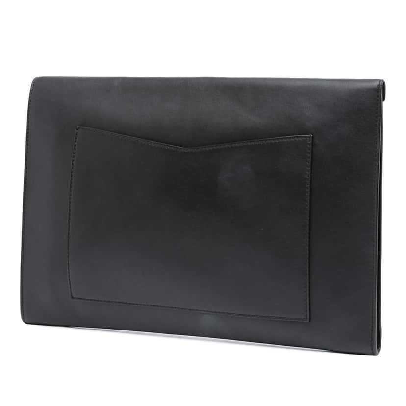 Chanel Lambskin Cocomail Envelope Clutch Black Leather Good condition - Back View