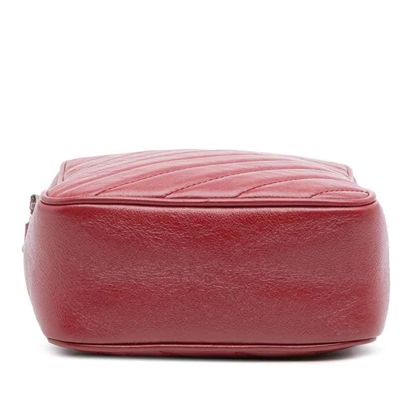 Gucci GG Marmont Matelasse Leather Double Zip Crossbody Red Leather Good condition - Inside View