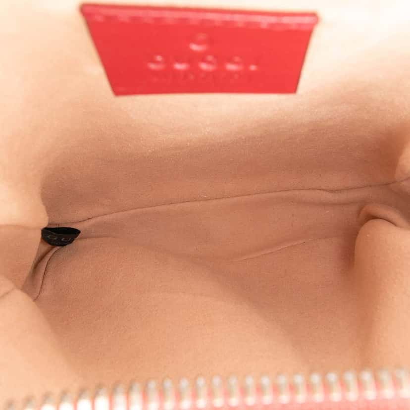 Gucci GG Marmont Matelasse Leather Double Zip Crossbody Red Leather Good condition - Model View