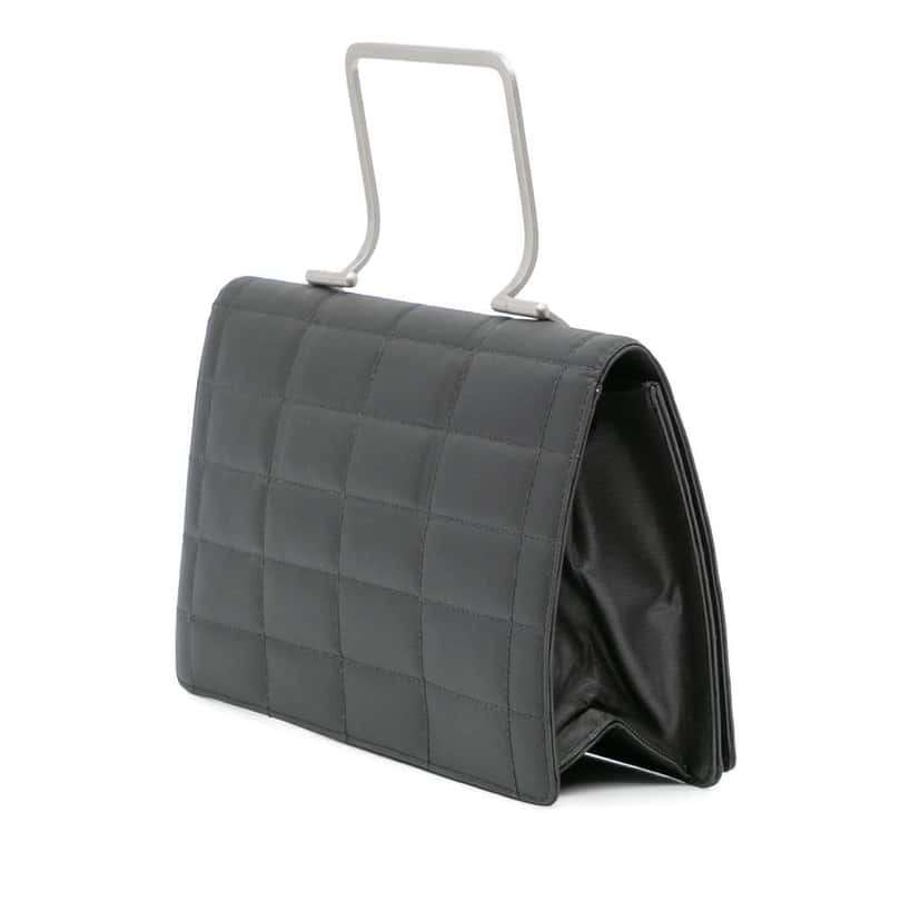 Chanel Chocolate Bar Nylon Convertible Clutch Grey Good condition - Back View