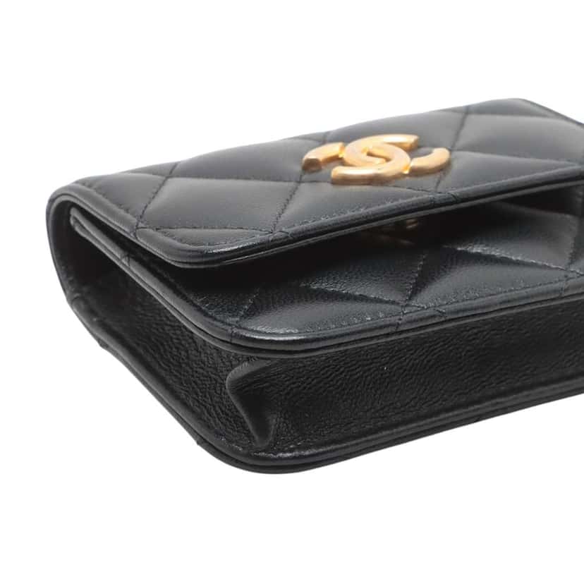 Chanel Mini Quilted Goatskin Punk Essentials Chain Flap Belt Bag Black Leather Very good condition - Box View