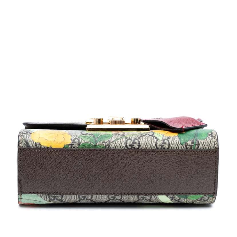 Gucci Small GG Supreme Tian Padlock Crossbody Brown Canvas Good condition - Inside View