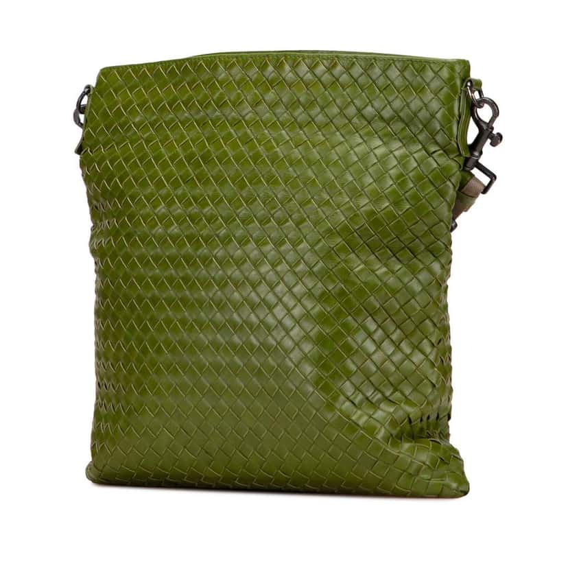 Bottega Veneta Nappa Intrecciato Crossbody Green Leather Good condition - Back View