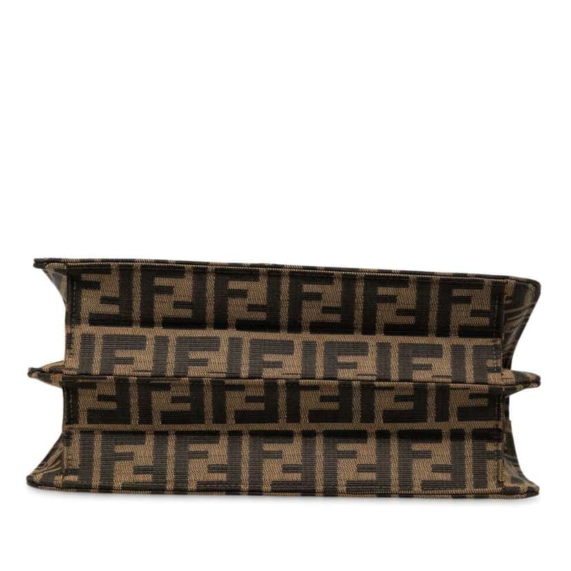 Fendi Zucca Canvas Flap Satchel Brown Canvas Good condition - Inside View