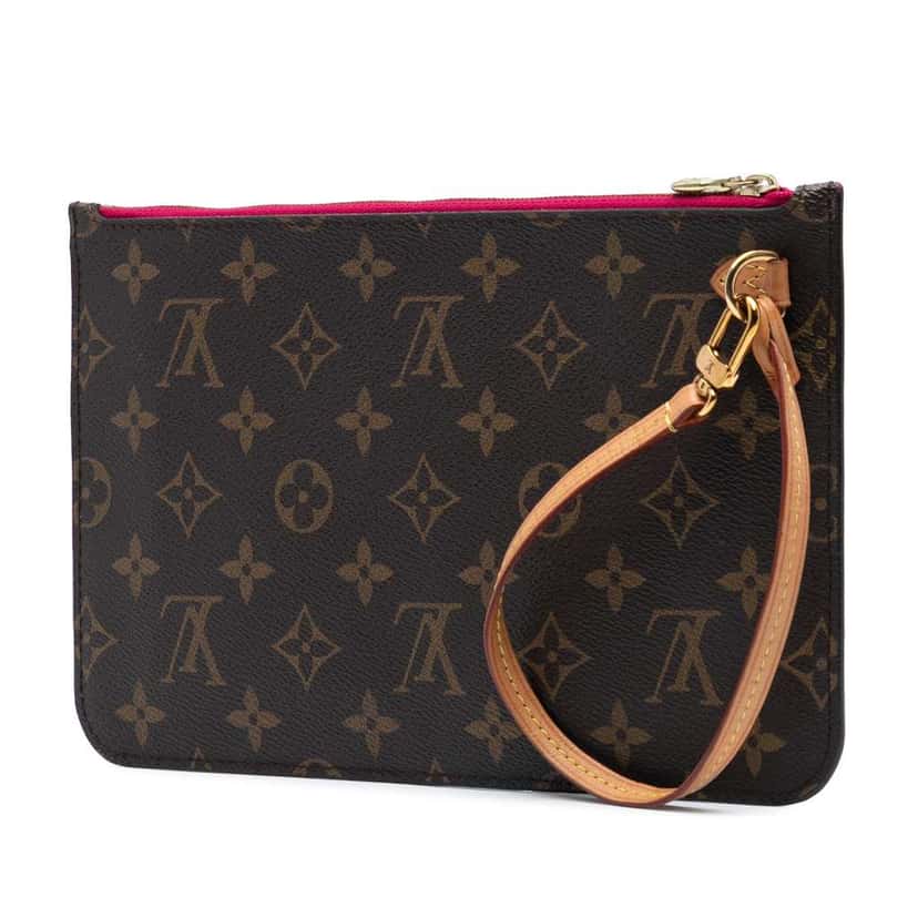 Louis Vuitton Monogram Neverfull Pouch Brown Good condition - Back View