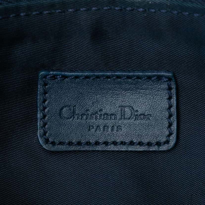 Dior Mini Diorissimo Canvas Saddle Pochette Blue Canvas Good condition - Box View
